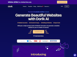 Dorik AI Website Builder, herramienta de IA para generación de imágenes y fotos